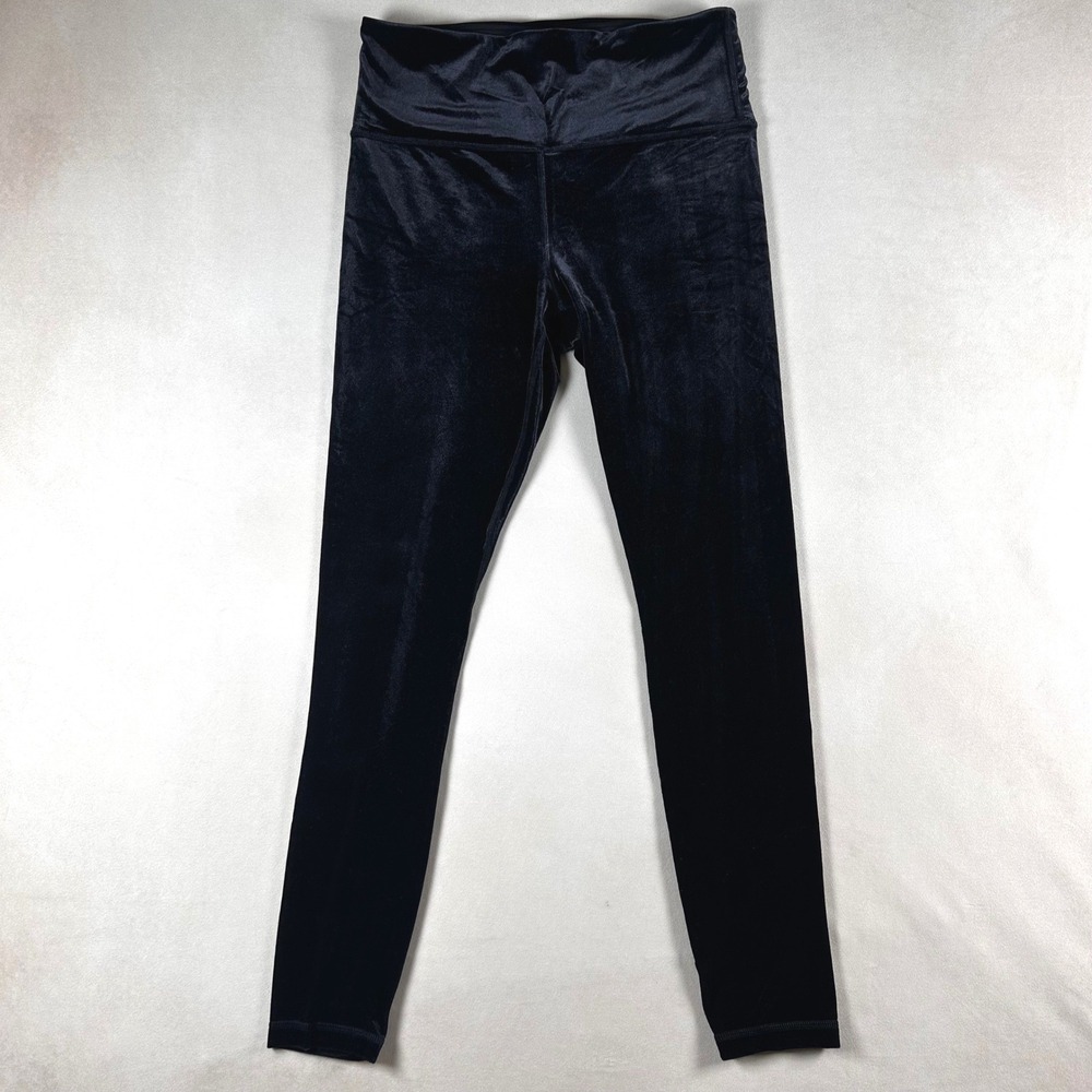 Athleta Elation Ultra High Rise Velvet Tight Womens Medium Black Leggings 511387